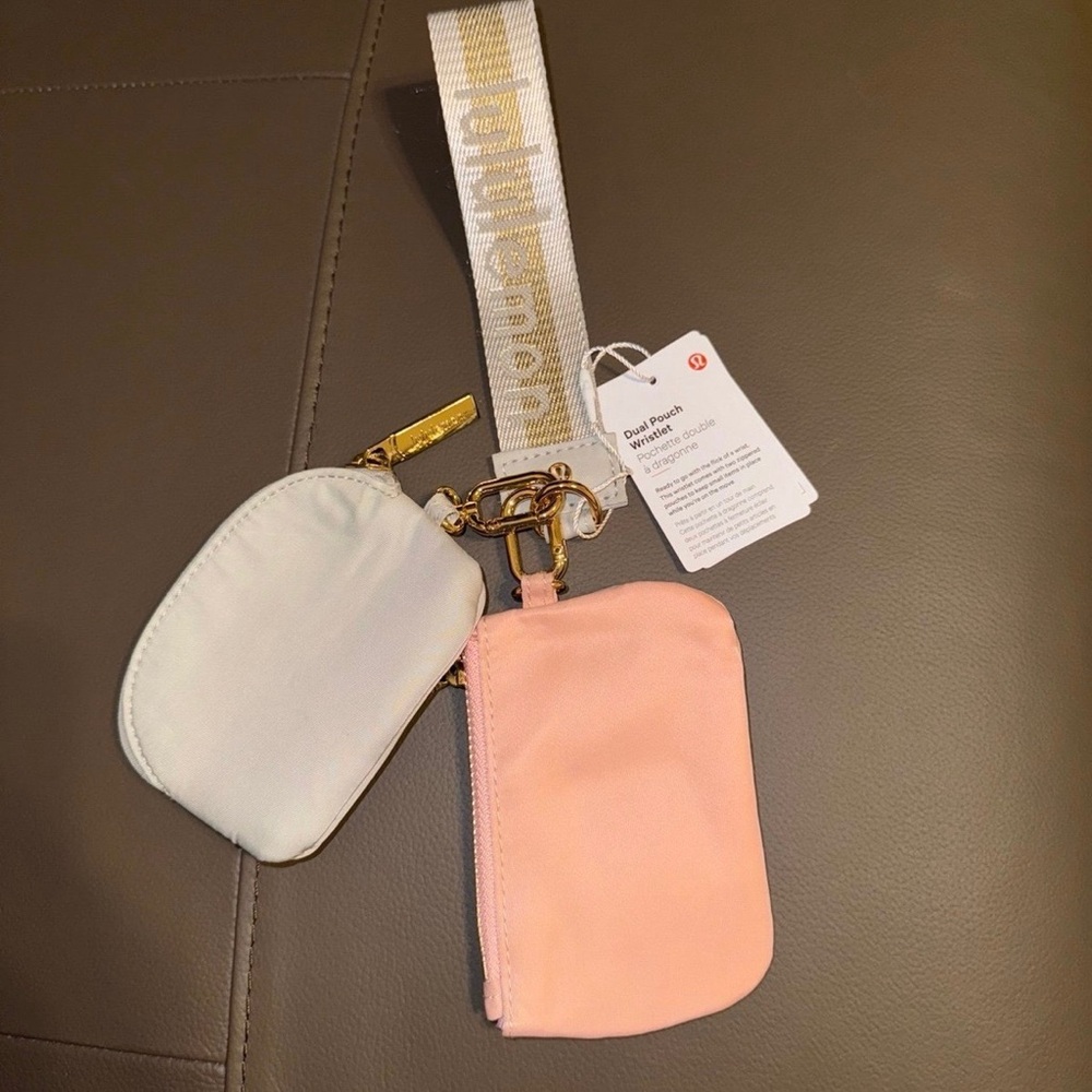 Lululemon Dual Pocket Wristlet - Pink and White